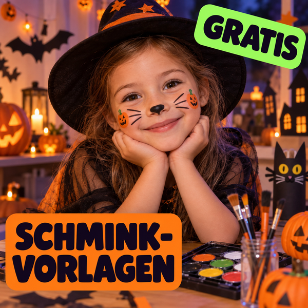 Kinderschminken Katze und Kürbis