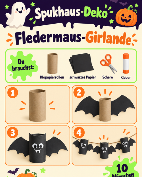 Anleitung Fledermaus-Girlande
