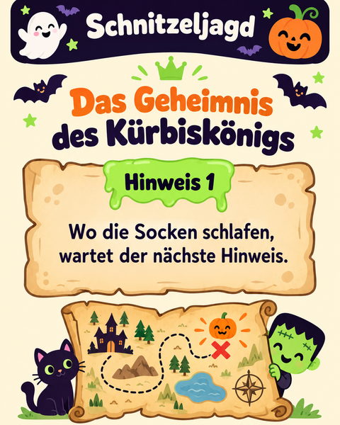 Schnitzeljagd Hinweis 1